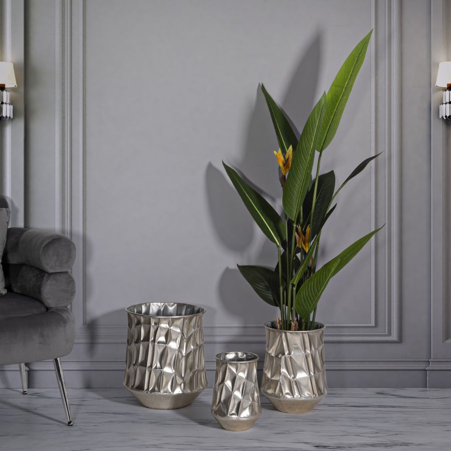 P/SILVER VASES SET 3 PCS CM Ø35X38,5-27,5X33-18,5X26,5 - slika 6