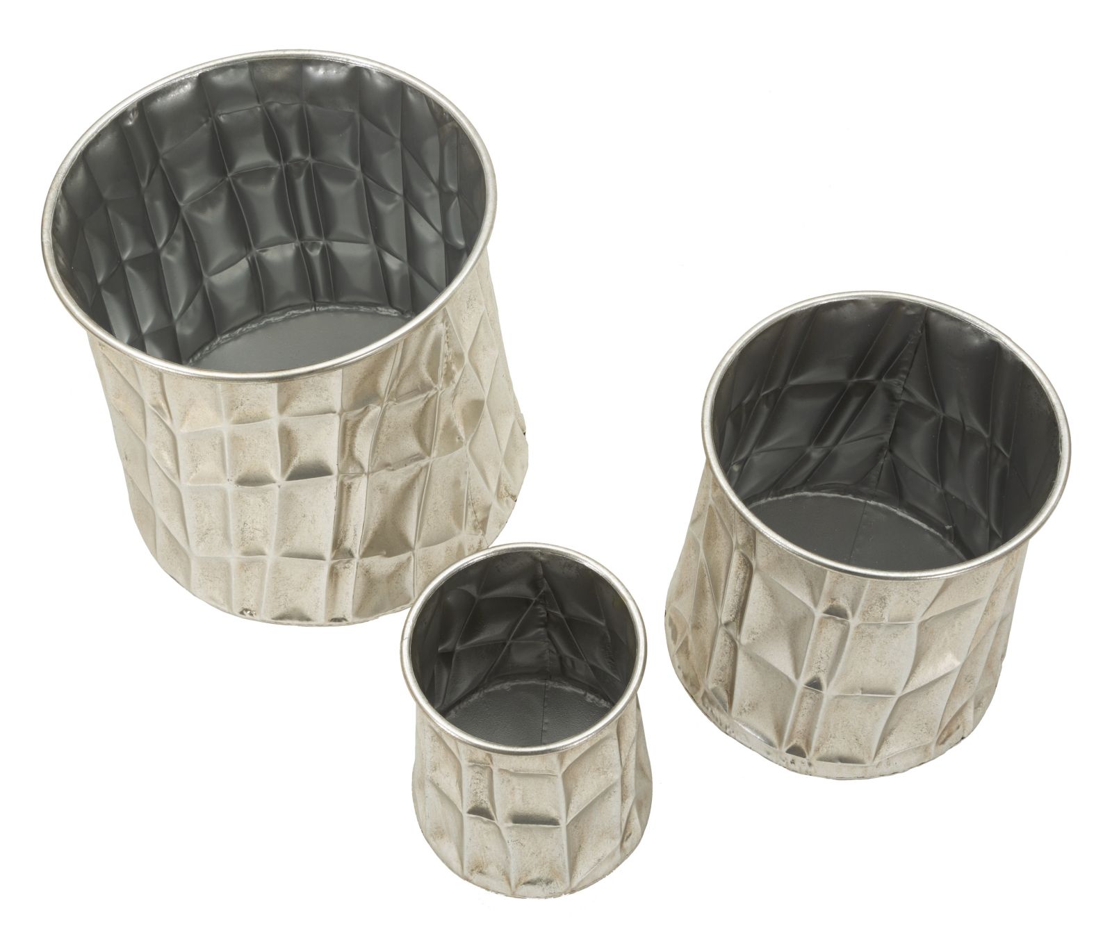 P/SILVER VASES SET 3 PCS CM Ø35X38,5-27,5X33-18,5X26,5 - slika 2