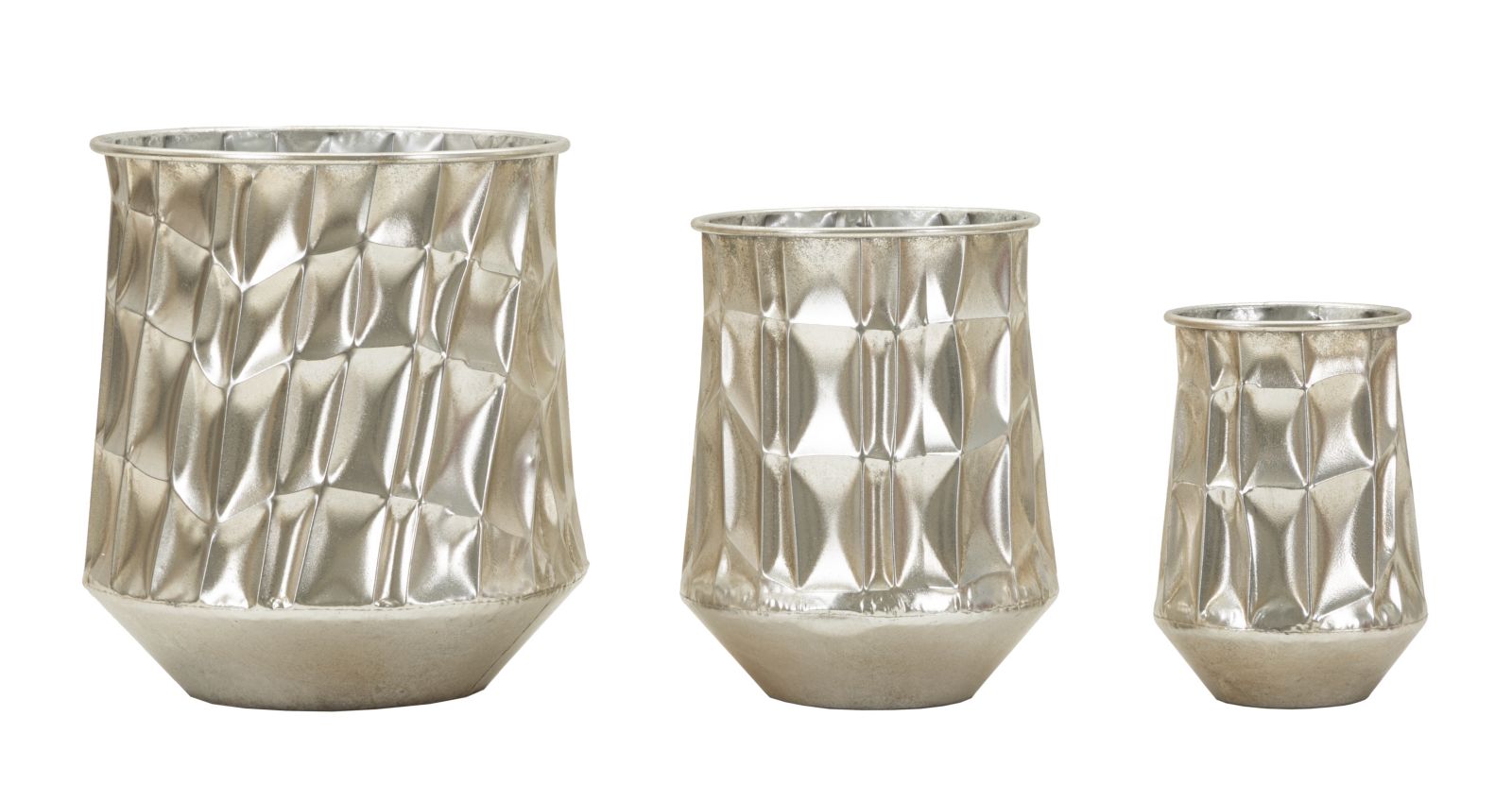 P/SILVER VASES SET 3 PCS CM Ø35X38,5-27,5X33-18,5X26,5 - slika 3