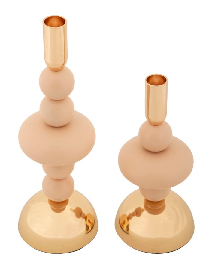 CANDLE HOLDER PINK GALAXY SET 2 PCS CM Ø 10 X 22-10 X 30 - slika 2