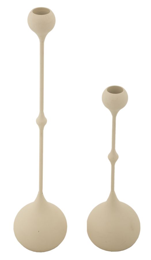 CANDLE HOLDER SLIMMY CREAM SET 2 PCS CM Ø 8X26-8X37 - slika 2
