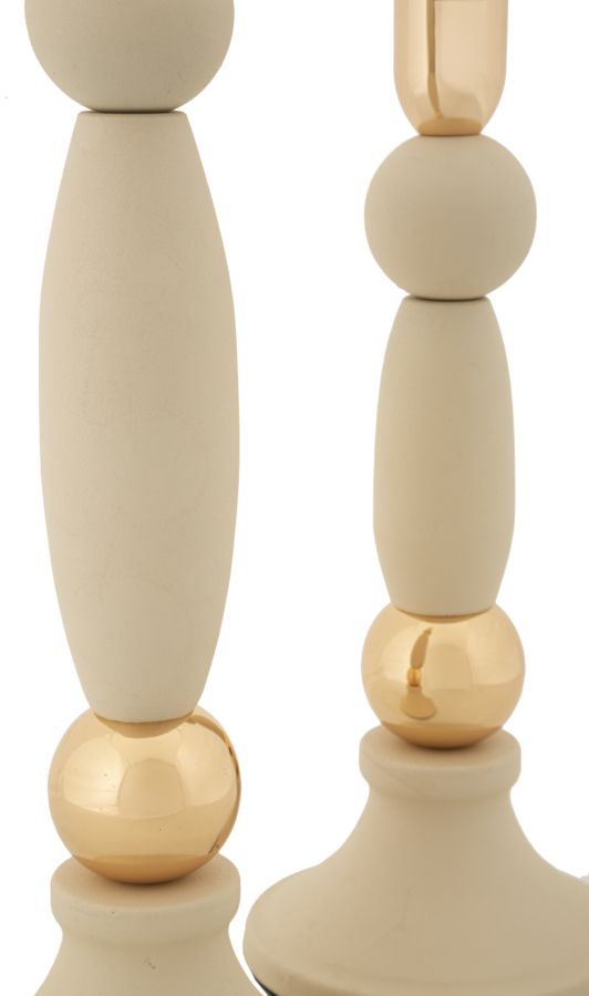 CANDLE HOLDER STREK CREAM SET 2 PCS CM Ø9,5X25-9,5X30 - slika 2