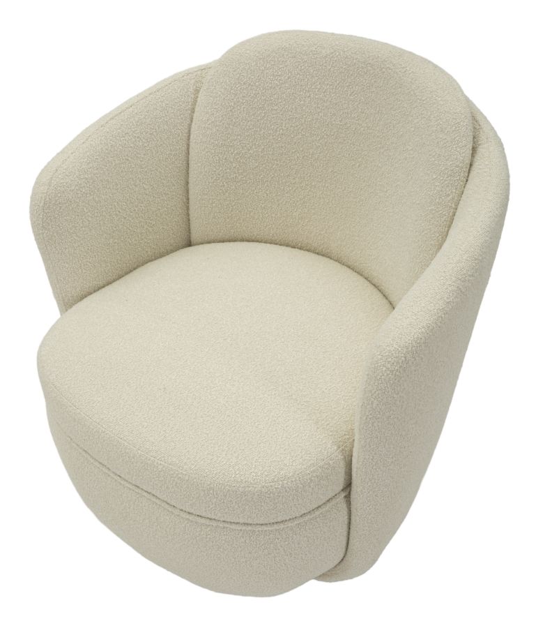 TORINO CREAM SWIVEL ARMCHAIR CM 70X72X75 (SEAT HEIGHT CM 44,5) - slika 4