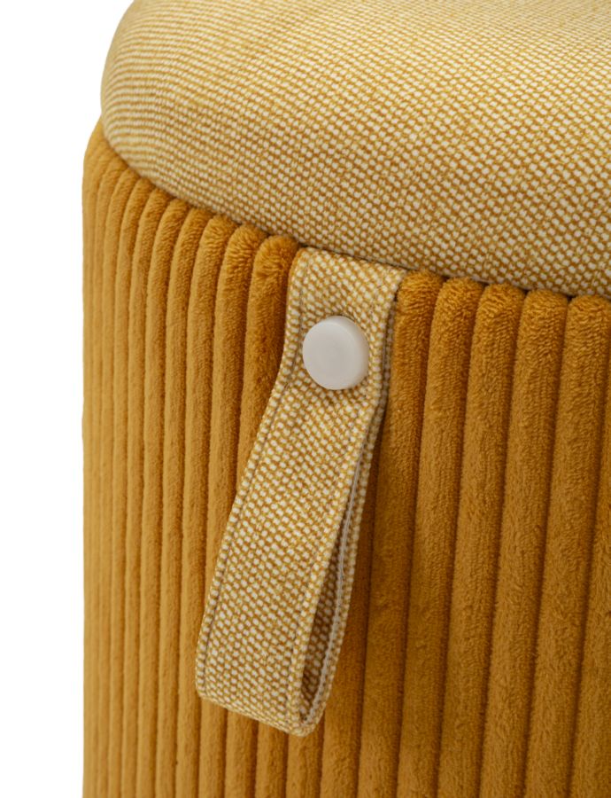 PUFF WITH STORAGE BOLZANO MUSTARD SET 2 PCS CM Ø 38 X 38-32 X 28 - slika 3