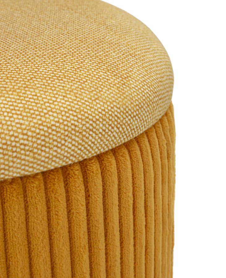 PUFF WITH STORAGE BOLZANO MUSTARD SET 2 PCS CM Ø 38 X 38-32 X 28 - slika 4