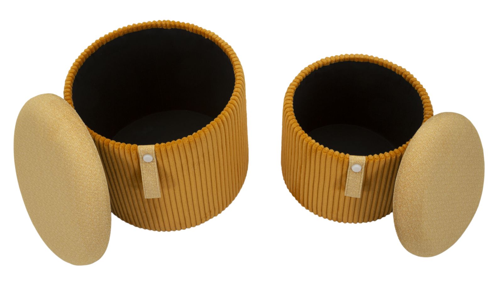 PUFF WITH STORAGE BOLZANO MUSTARD SET 2 PCS CM Ø 38 X 38-32 X 28 - slika 7