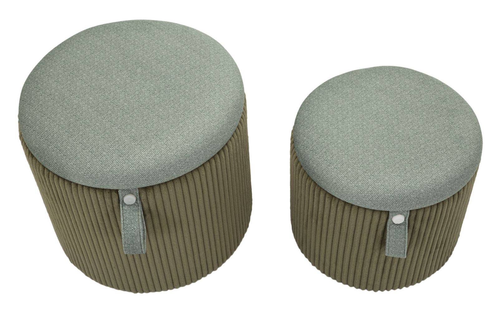 PUFF WITH STORAGE BOLZANO GREEN SET 2 PCS CM Ø 38X38-32X28 - slika 2