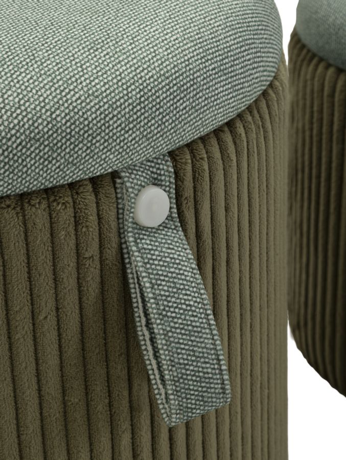 PUFF WITH STORAGE BOLZANO GREEN SET 2 PCS CM Ø 38X38-32X28 - slika 3