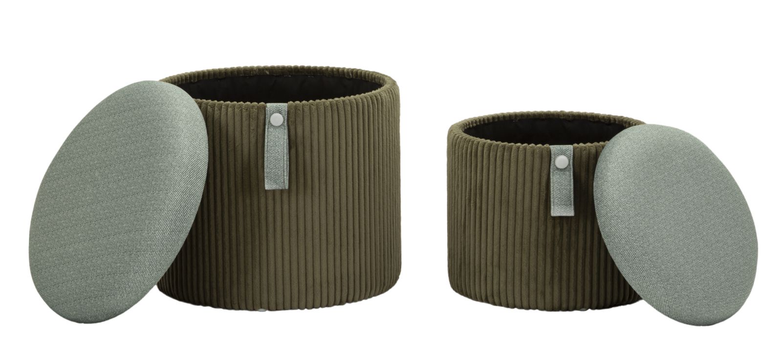 PUFF WITH STORAGE BOLZANO GREEN SET 2 PCS CM Ø 38X38-32X28 - slika 6