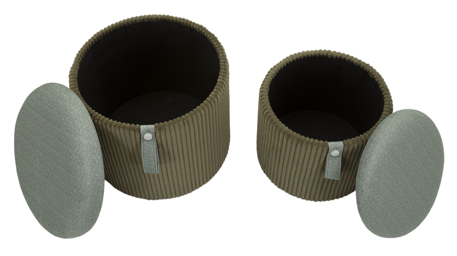 PUFF WITH STORAGE BOLZANO GREEN SET 2 PCS CM Ø 38X38-32X28 - slika 7