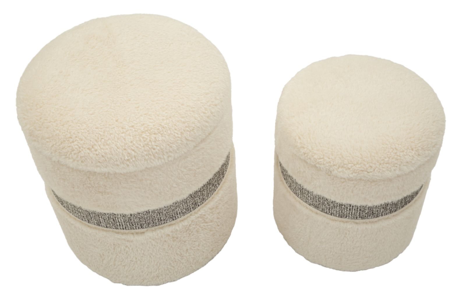 PUFF WITH STORAGE SAINT-MORITZ CREAM SET 2 PCS CM Ø 40X47-32X38 - slika 2