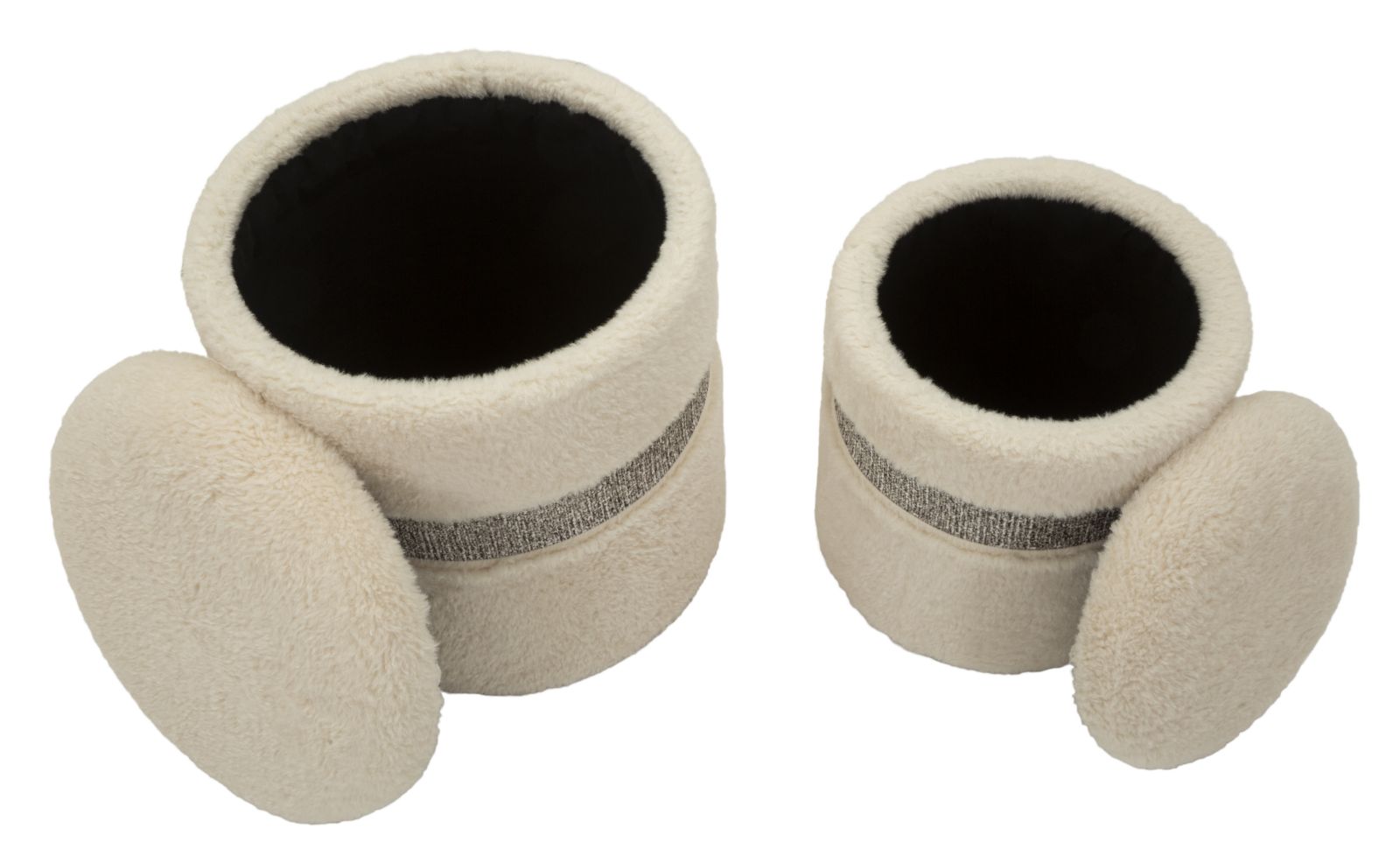 PUFF WITH STORAGE SAINT-MORITZ CREAM SET 2 PCS CM Ø 40X47-32X38 - slika 4