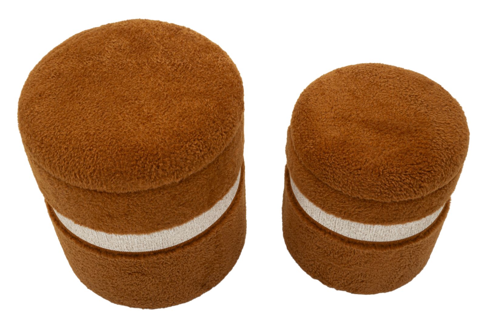 PUFF WITH STORAGE SAINT-MORITZ BROWN SET 2 PCS CM Ø 40X47-32X38 - slika 2