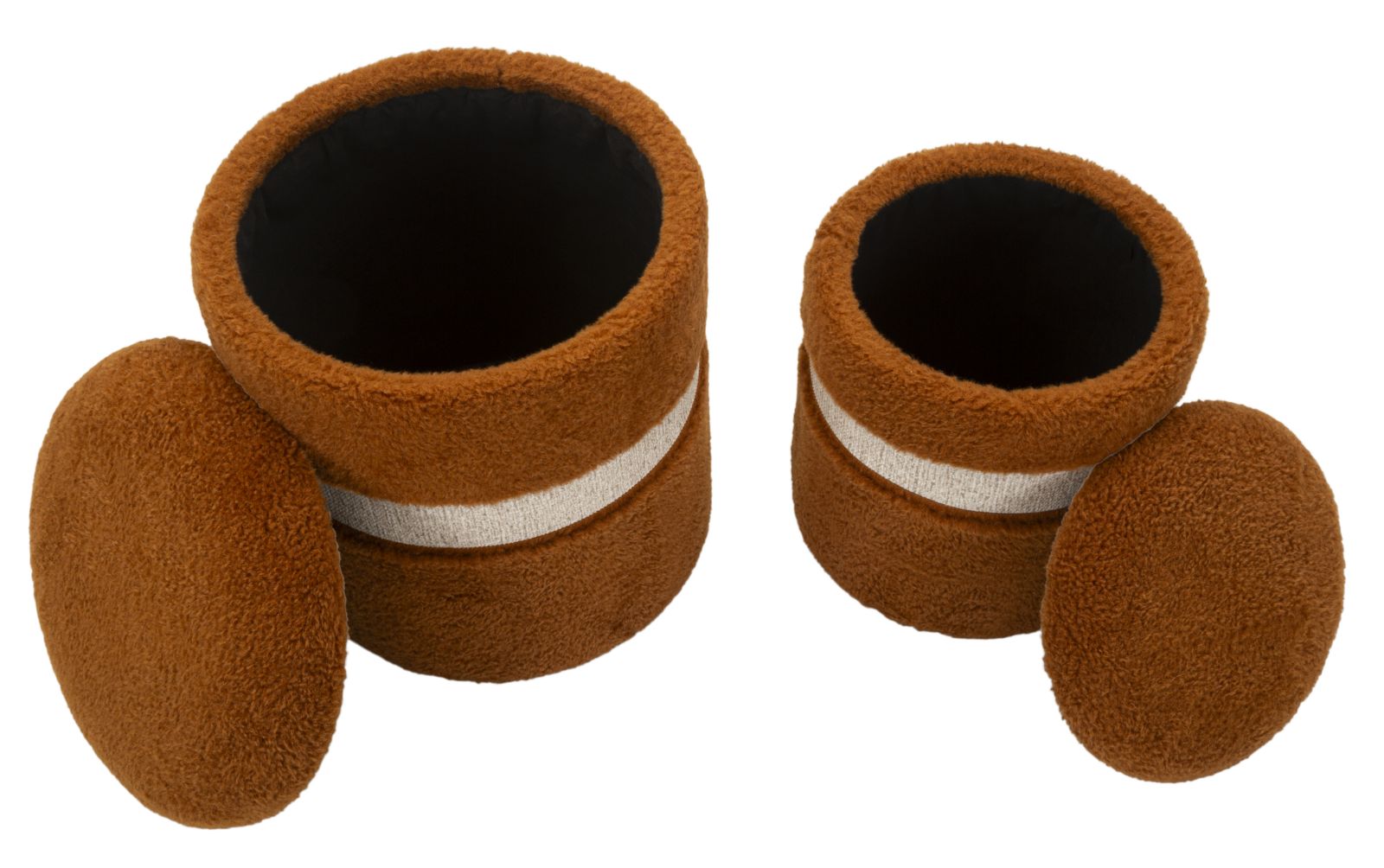 PUFF WITH STORAGE SAINT-MORITZ BROWN SET 2 PCS CM Ø 40X47-32X38 - slika 4