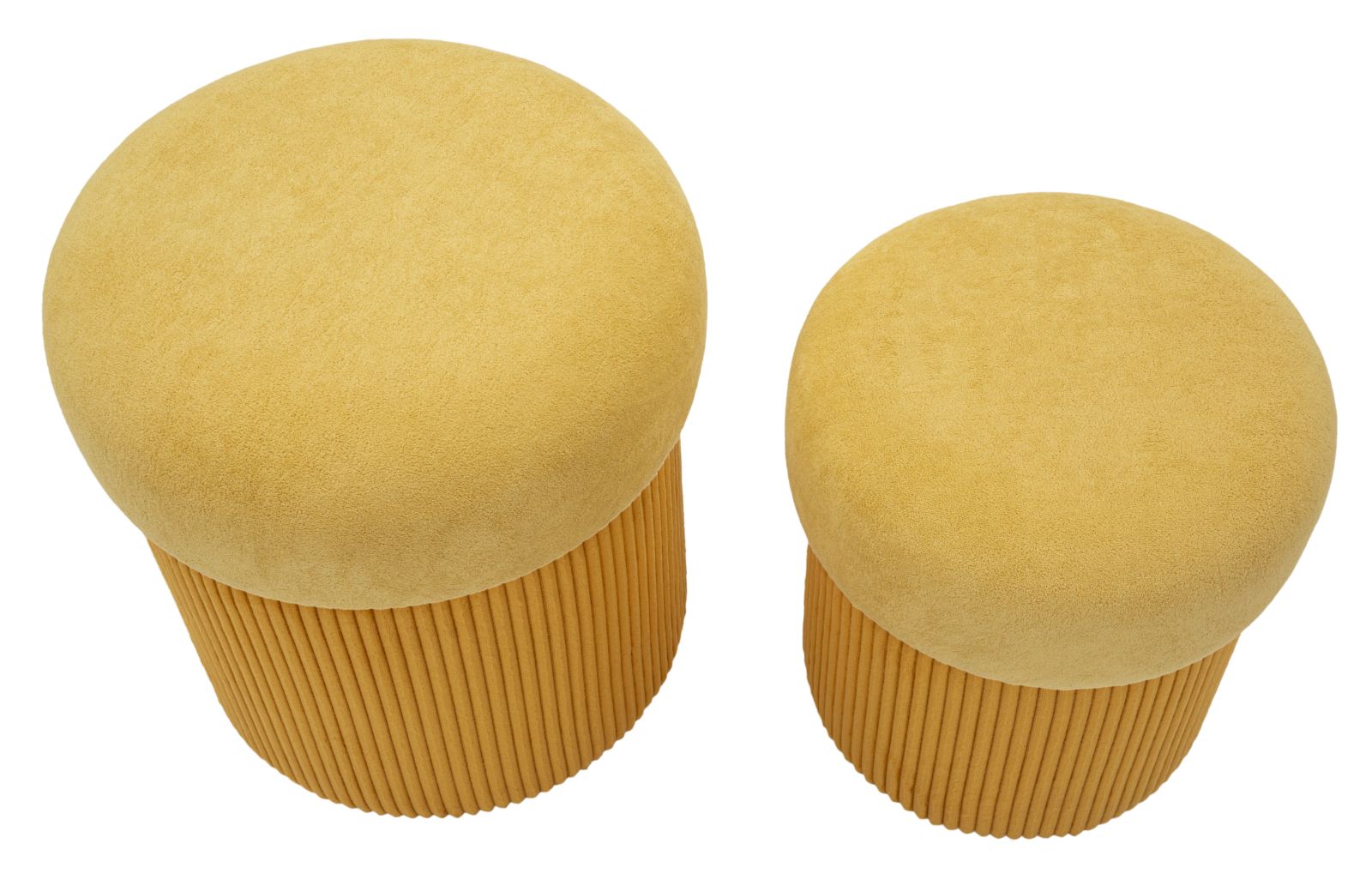 PUFF WITH STORAGE ASPEN MUSTARD SET 2 PCS CM Ø 42X44-35X37 - slika 2