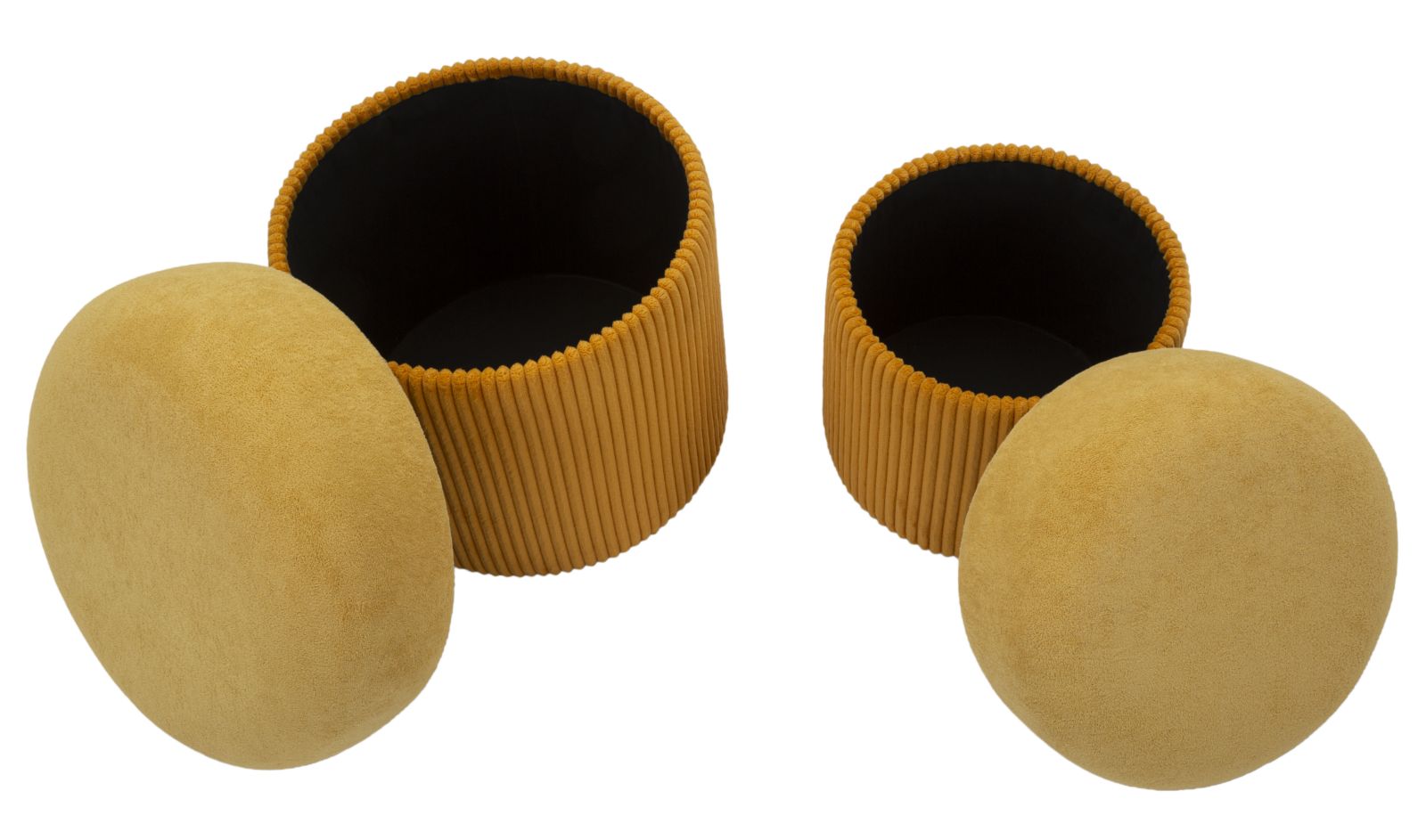 PUFF WITH STORAGE ASPEN MUSTARD SET 2 PCS CM Ø 42X44-35X37 - slika 4