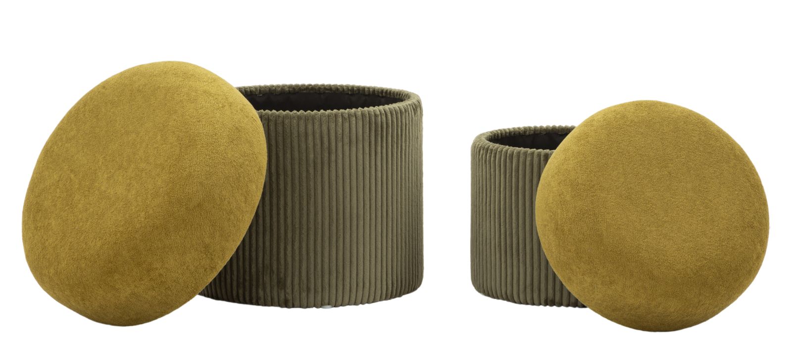 PUFF WITH STORAGE ASPEN GREEN SET 2 PCS CM Ø 42X44-35X37 - slika 6