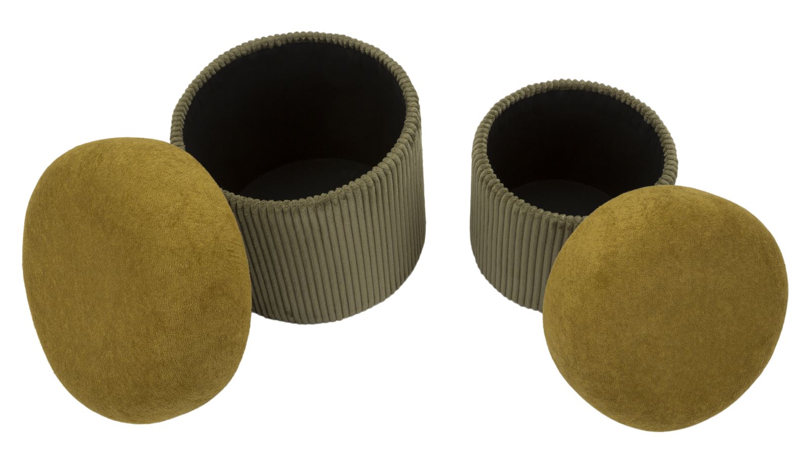 PUFF WITH STORAGE ASPEN GREEN SET 2 PCS CM Ø 42X44-35X37 - slika 4