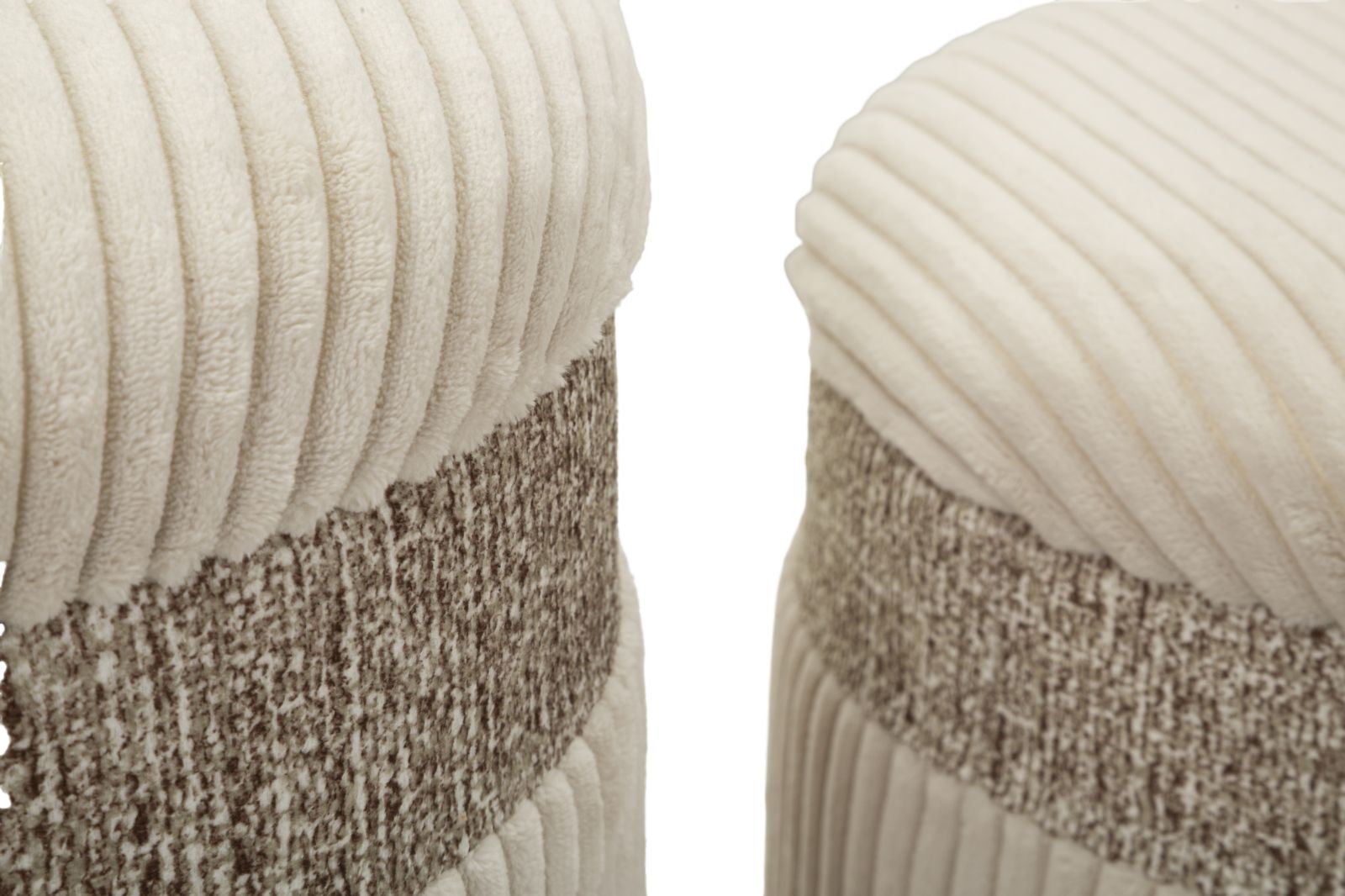 PUFF WITH STORAGE CURTAIN CREAM SET 3 PCS CM Ø 40,5x49,5-35x42-31x38 - slika 3