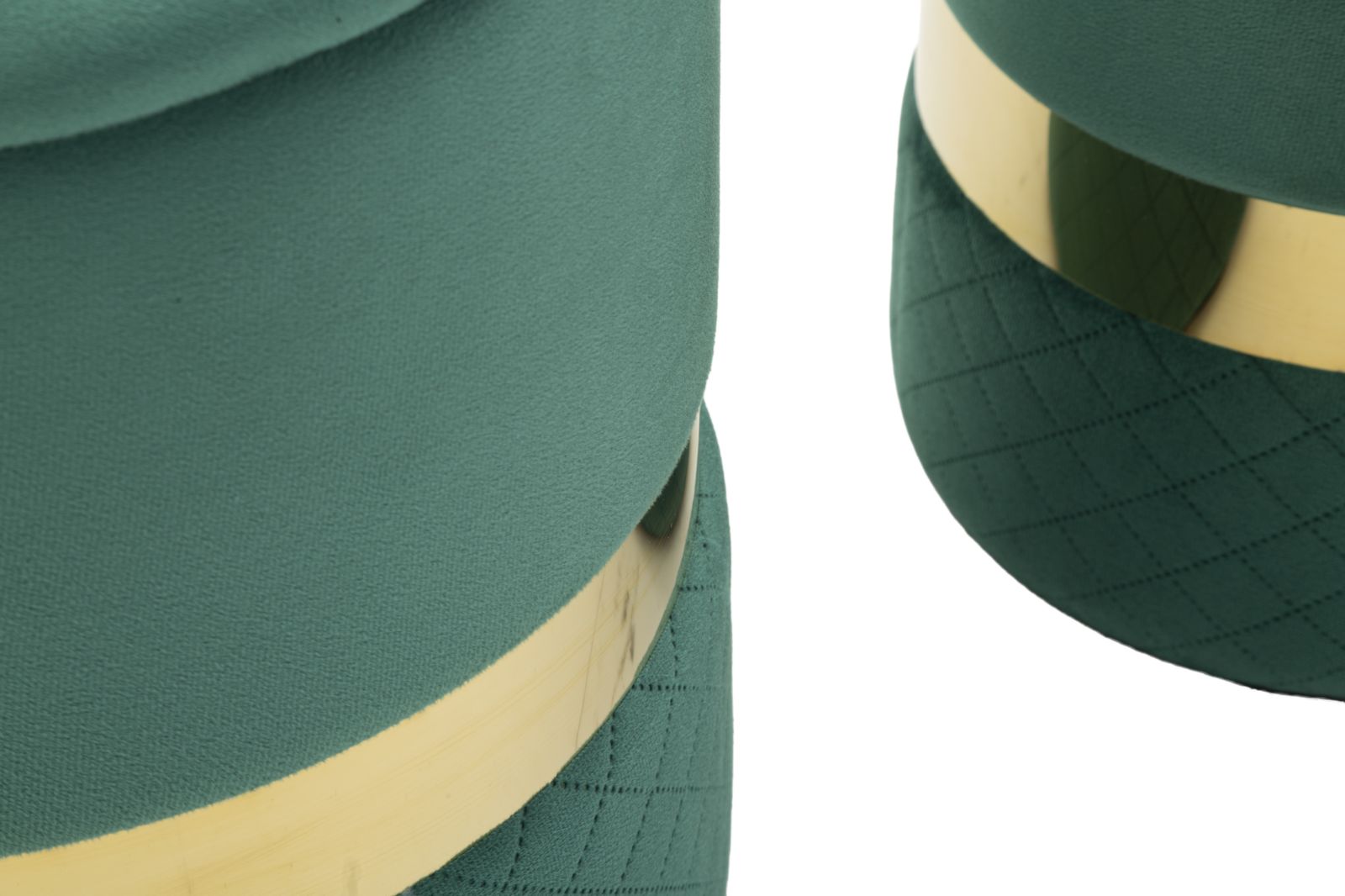 PUFF WITH STORAGE SHEFFILD GREEN SET 2 PCS CM Ø 37X42-28X35 - slika 3