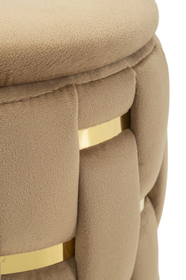 PUFF WITH STORAGE SHANTY GOLD SET 2 PCS CM Ø 37X42-28X35 - slika 5