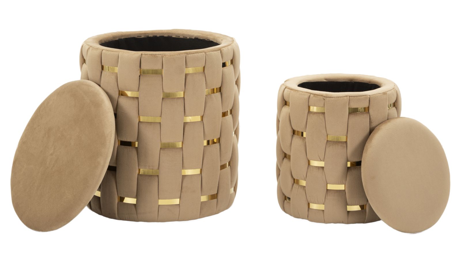 PUFF WITH STORAGE SHANTY GOLD SET 2 PCS CM Ø 37X42-28X35 - slika 6
