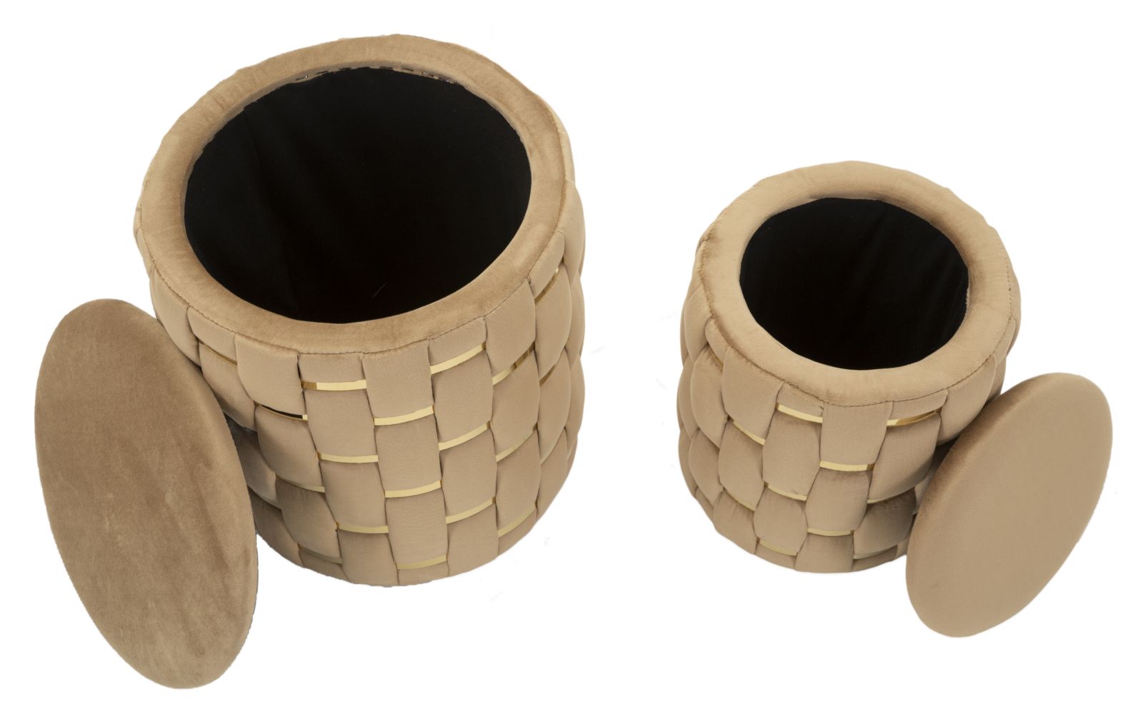 PUFF WITH STORAGE SHANTY GOLD SET 2 PCS CM Ø 37X42-28X35 - slika 4