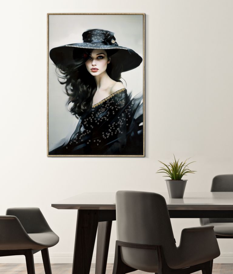 PAINTING ON CANVAS LACQUERED DORI WITH FRAME -A- CM 62X4X92 - slika 6