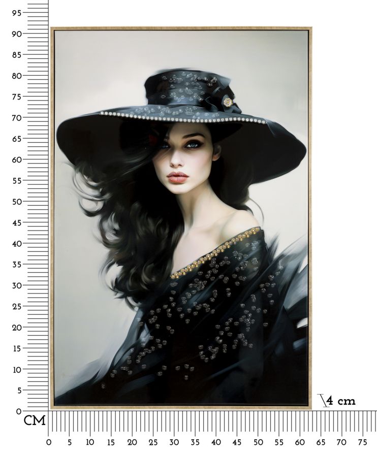 PAINTING ON CANVAS LACQUERED DORI WITH FRAME -A- CM 62X4X92 - slika 7