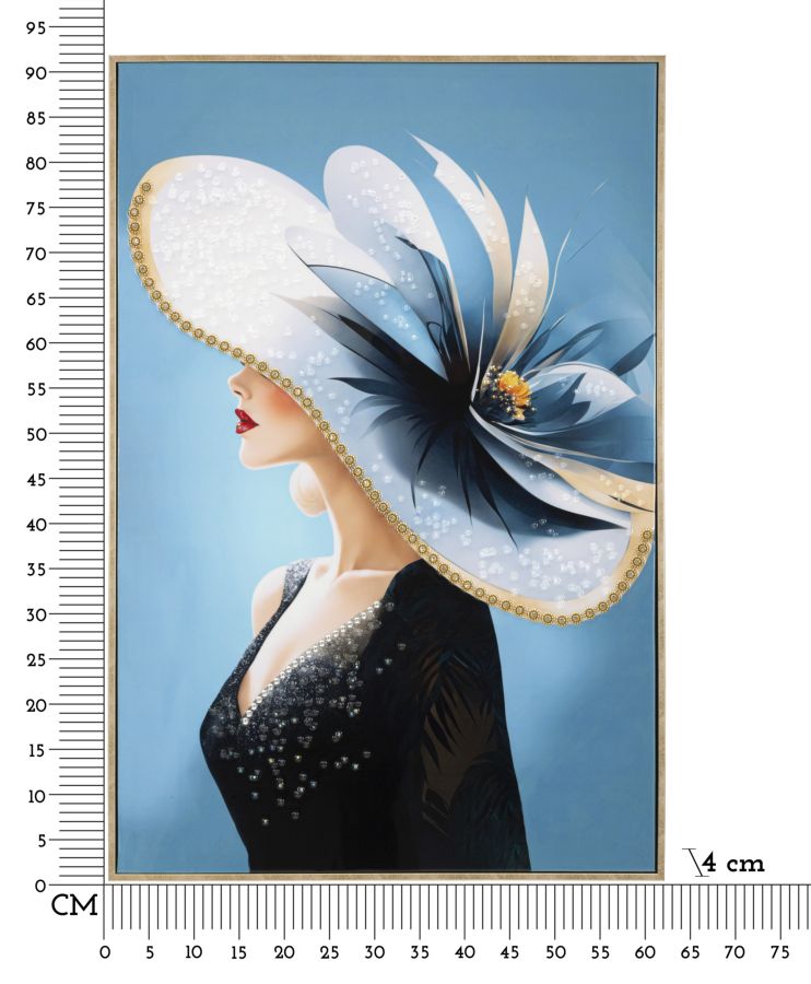 PAINTING ON CANVAS LACQUERED COLOUR WITH FRAME -B- CM 62X4X92 - slika 7