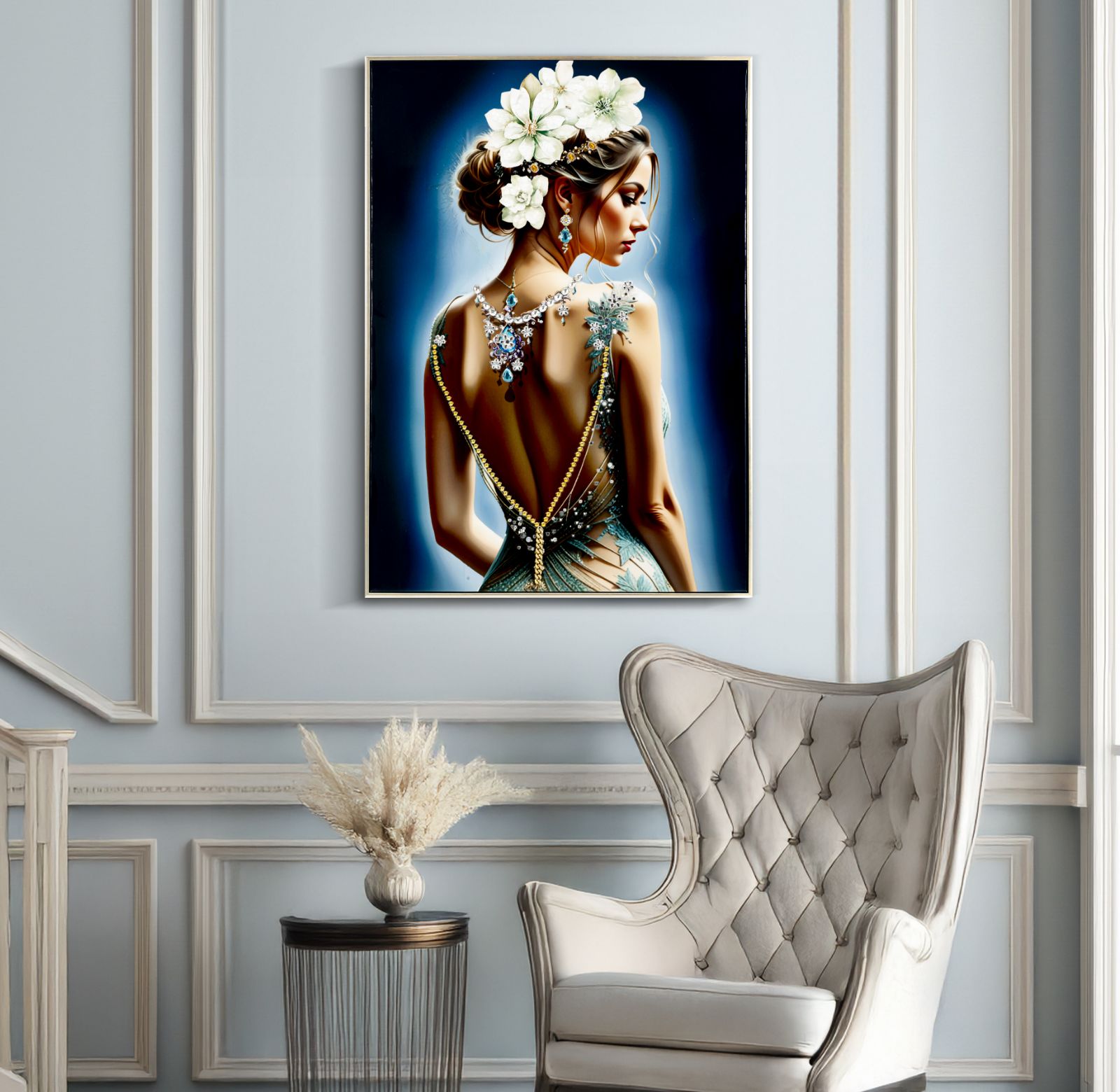 LACQUERED CANVAS ISABEL WITH FRAME -H- CM 72X4X102 - slika 6