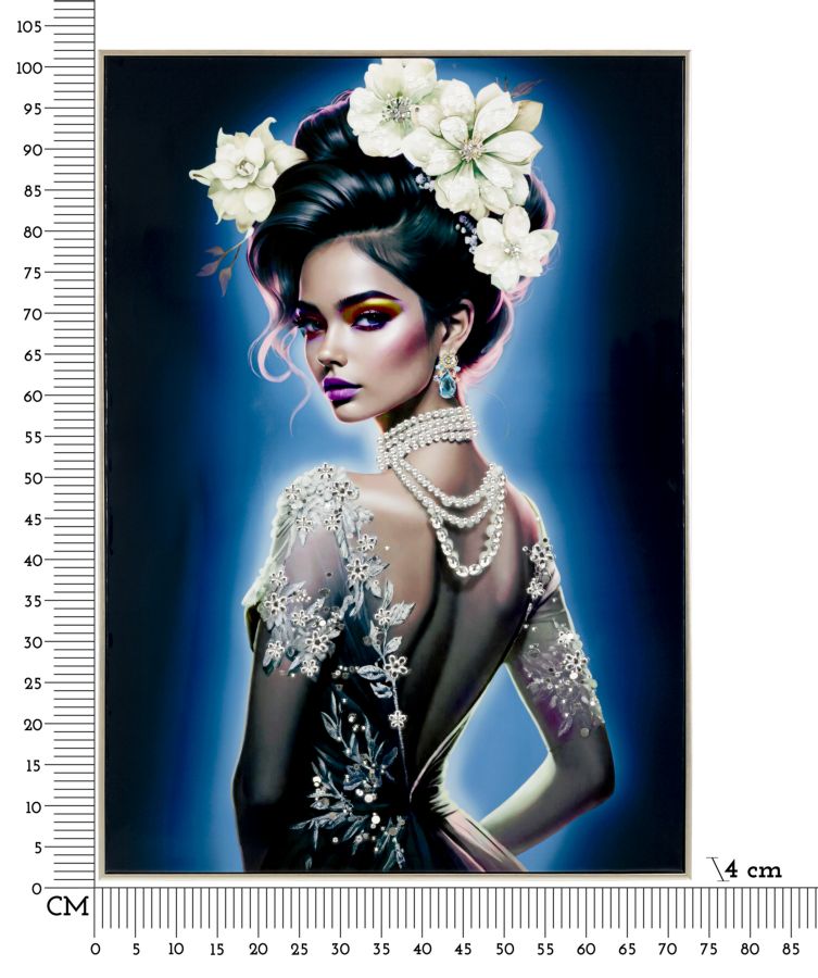 PAINTING ON CANVAS LACQUERED ISABEL WITH FRAME -B- CM 72X4X102 - slika 7