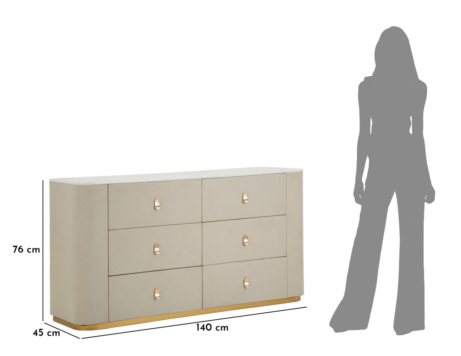 BEAUTY DRESSER CM 140X45X76 - slika 10