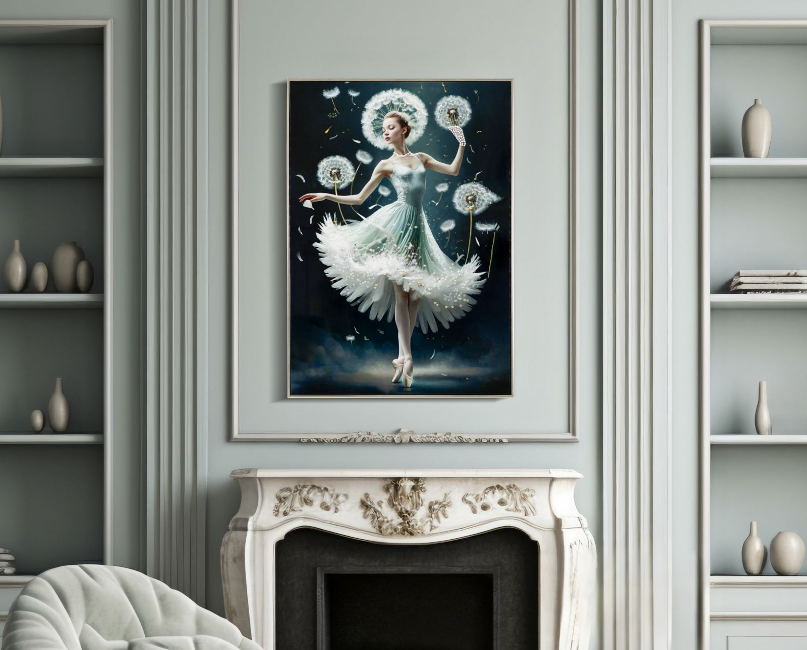 PAINTING ON CANVAS DANCING LACQUERED WITH FRAME -B- CM 72X4X102