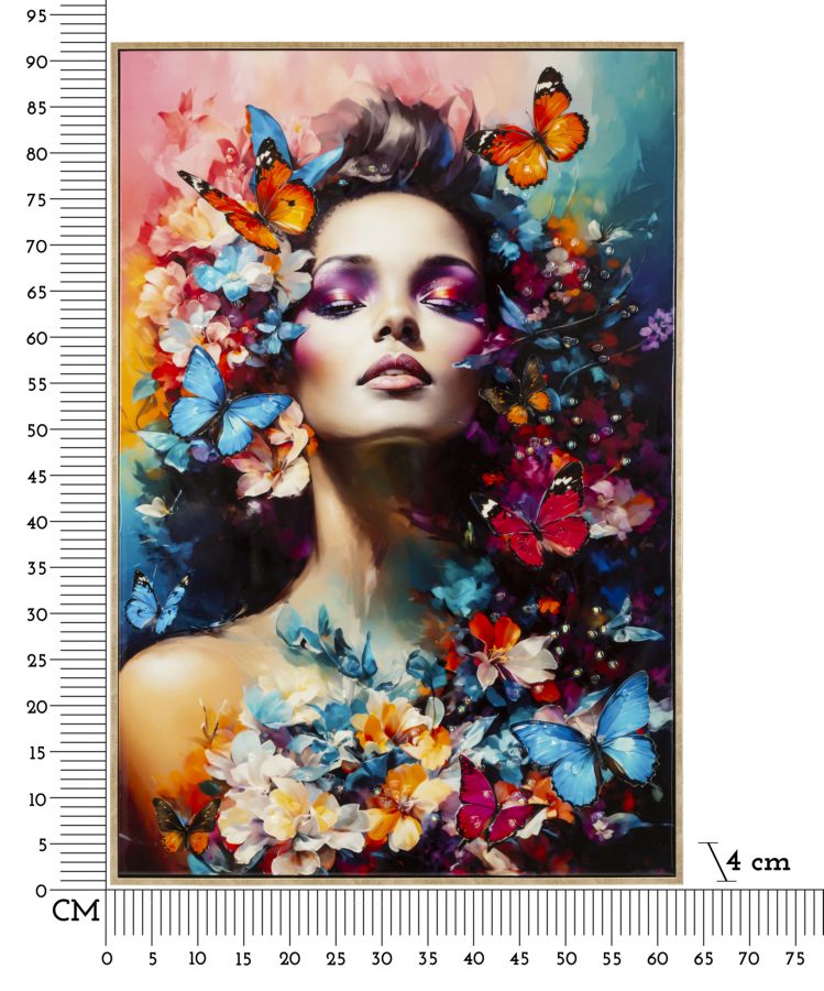 PAINTED ON CANVAS LACQUERED MARTY WITH FRAME -H- CM 62X4X92 - slika 7
