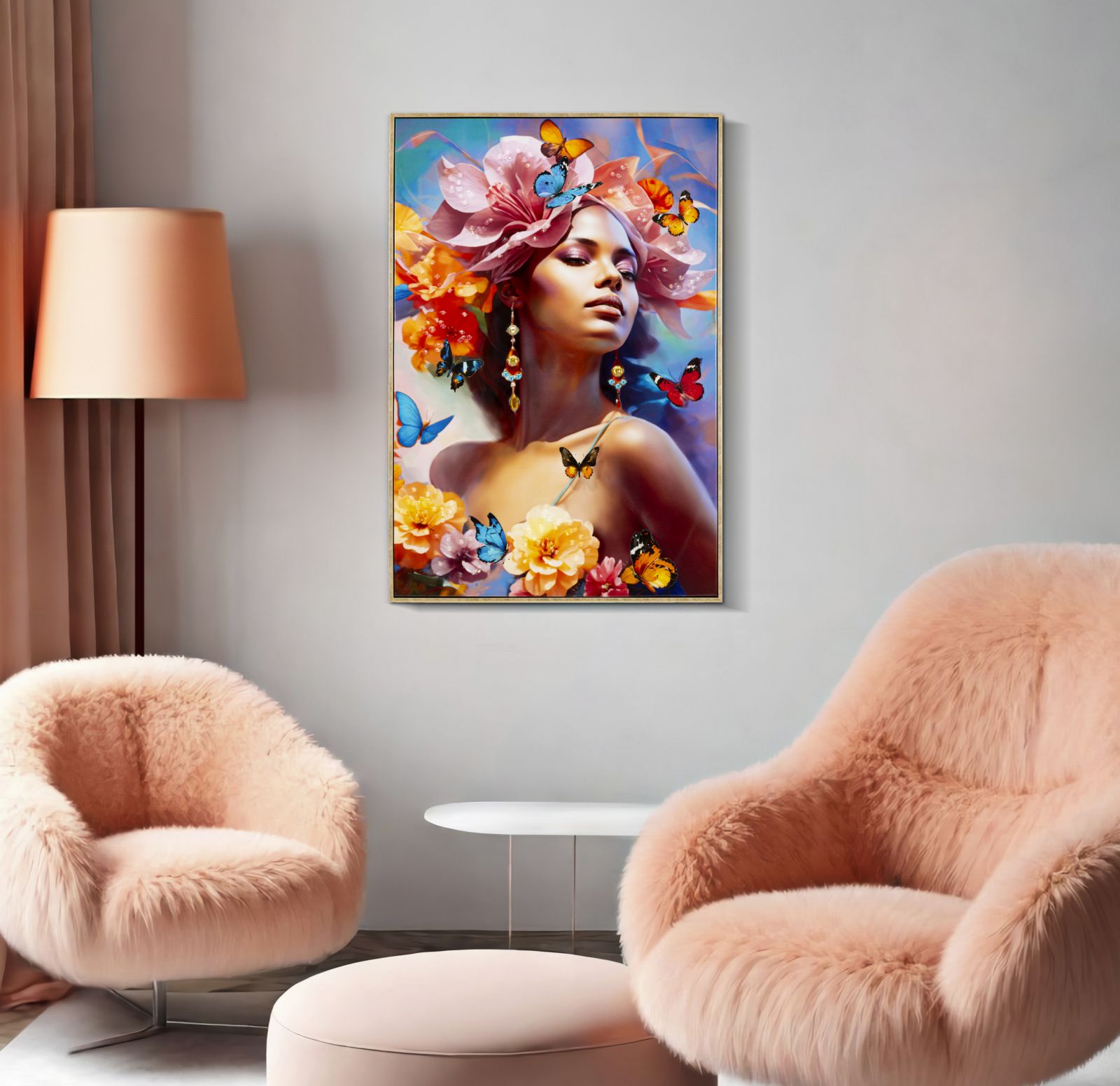PAINTED ON CANVAS LACQUERED MARTY WITH FRAME -B- CM 62X4X92 - slika 6