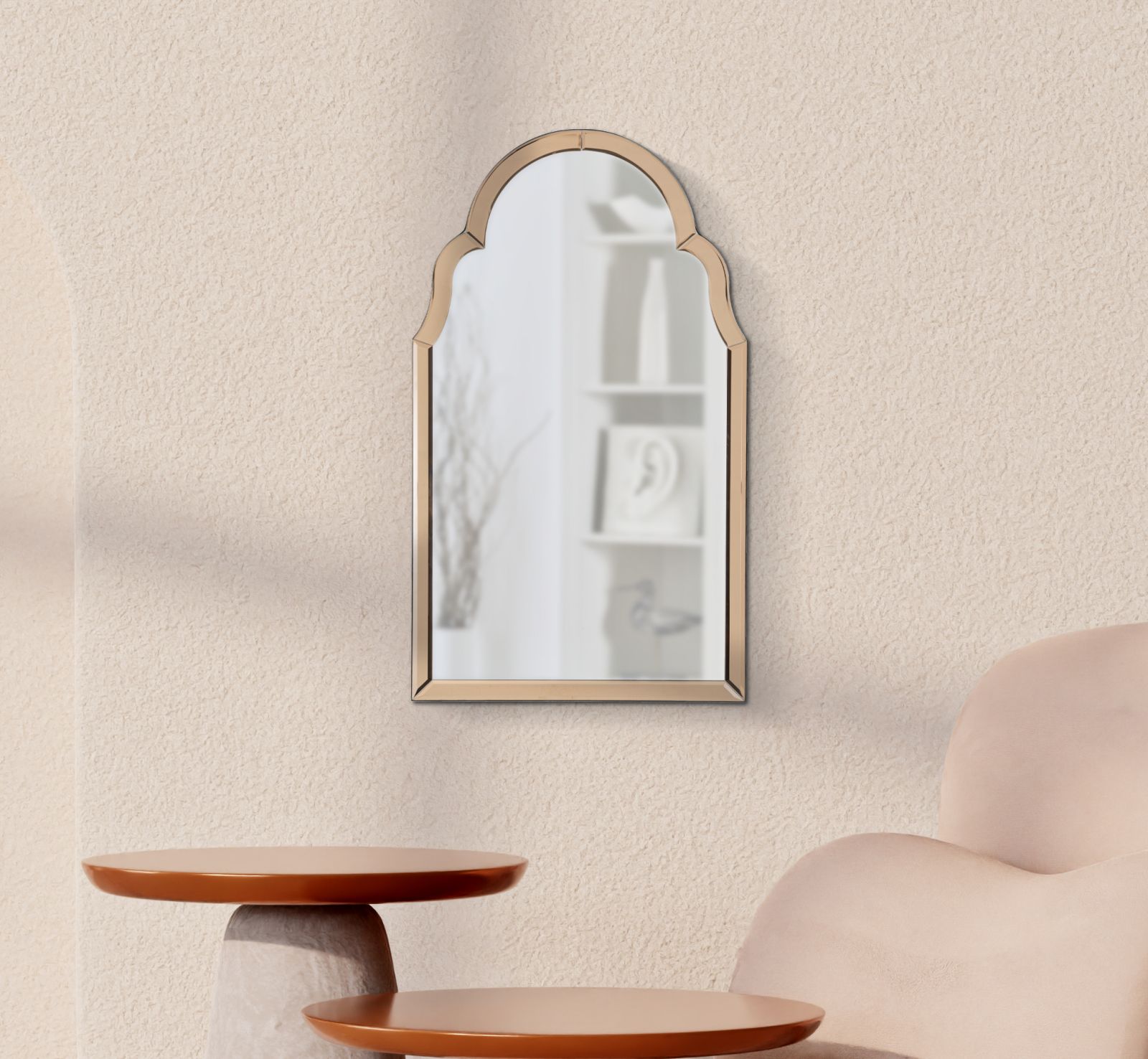 TANGIER WALL MIRROR PINK CM 47X1X80 ( INSIDE MIRROR SIZE CM 41X74) - slika 5