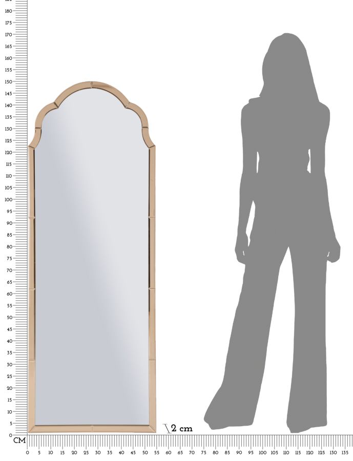 TANGIER WALL MIRROR PINK CM 55X2X150 ( INSIDE MIRROR SIZE CM 49X144) - slika 8