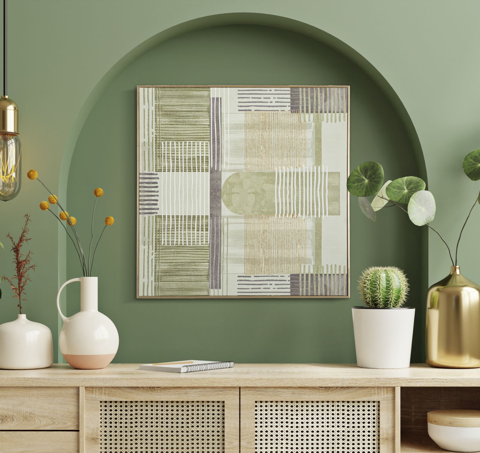 PRINTED ON CANVAS LINES WITH FRAME -H- CM 60X3X60 - slika 6