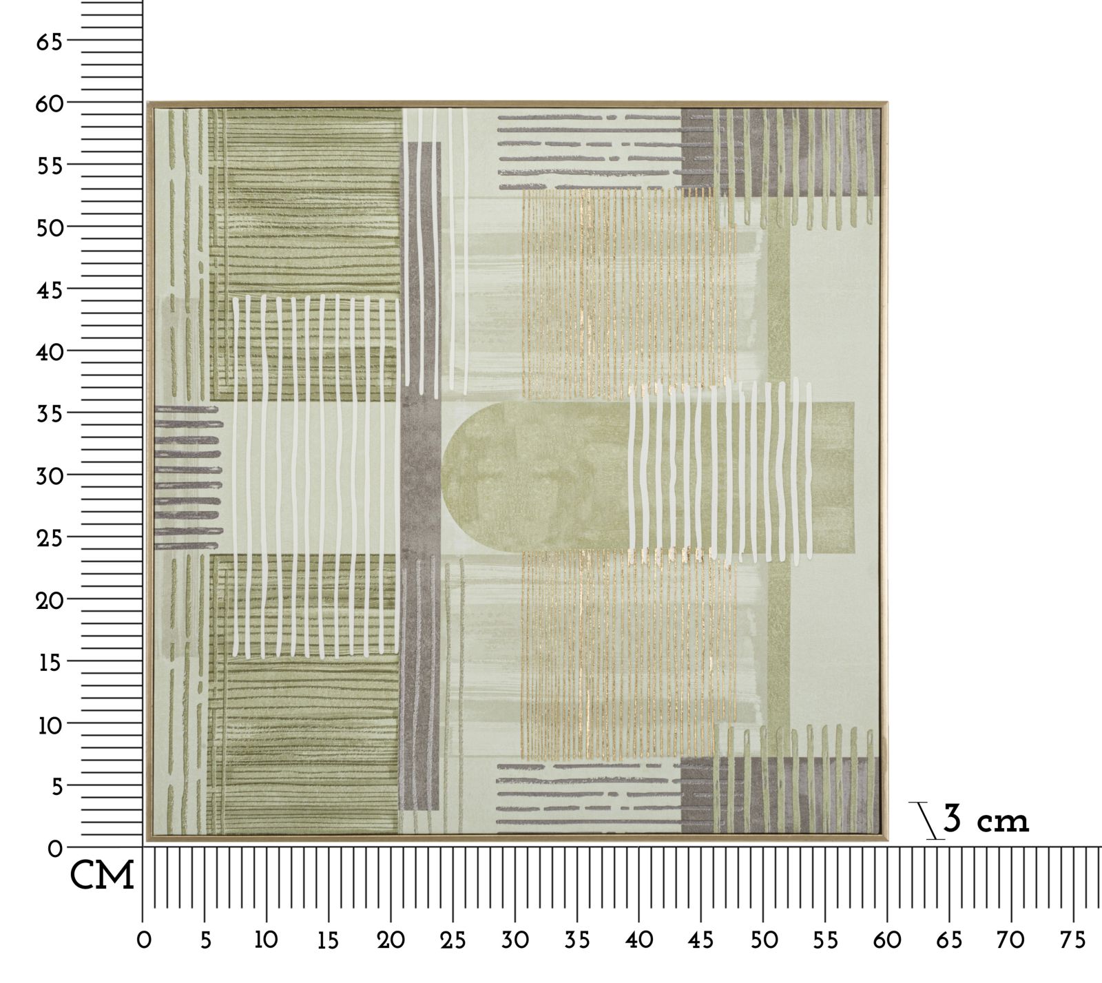 PRINTED ON CANVAS LINES WITH FRAME -H- CM 60X3X60 - slika 7