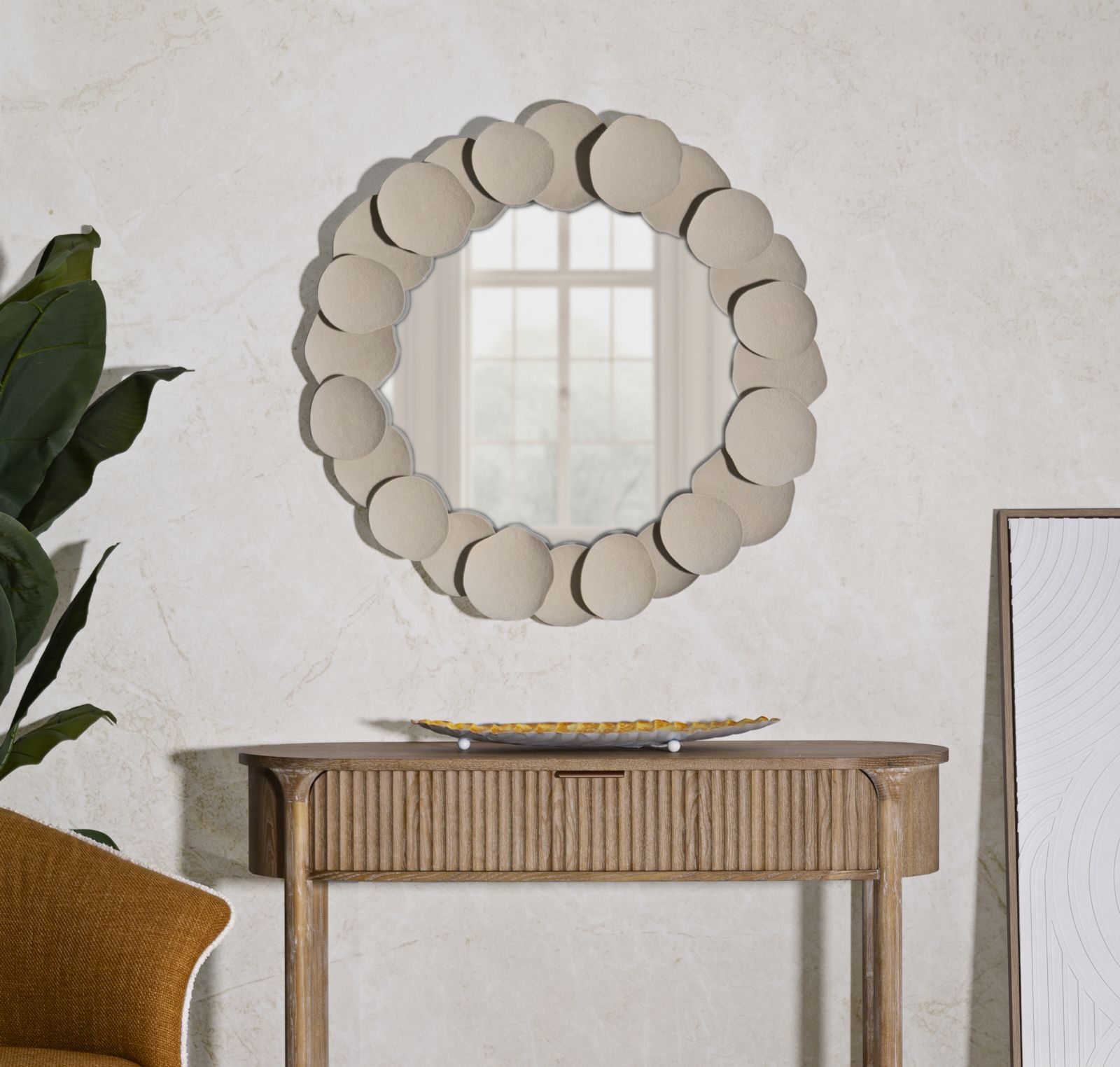 WALL MIRROR DUNE CM 85X7,5X85 ( INSIDE MIRROR SIZE CM Ø 62) - slika 6