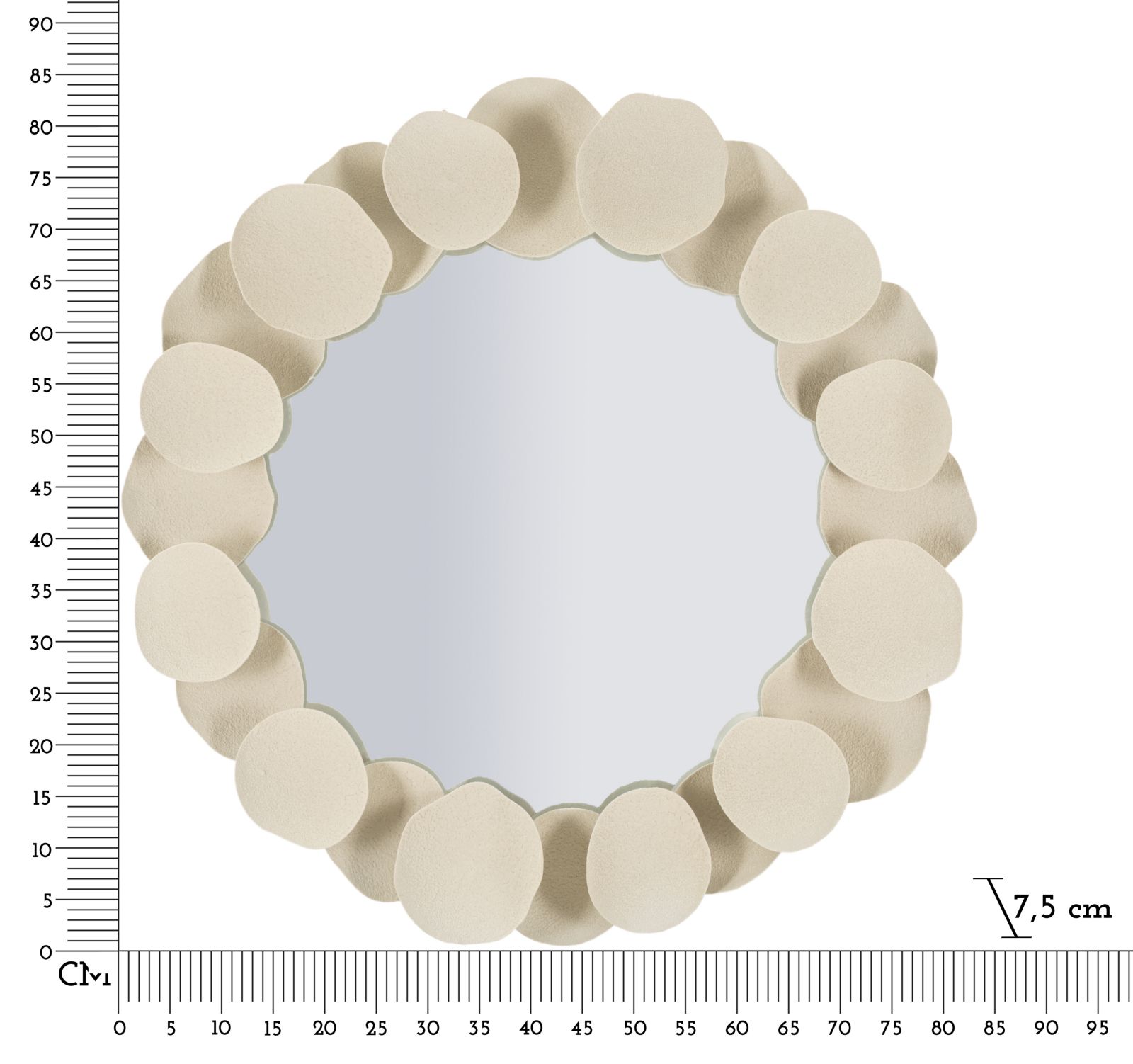 WALL MIRROR DUNE CM 85X7,5X85 ( INSIDE MIRROR SIZE CM Ø 62) - slika 7