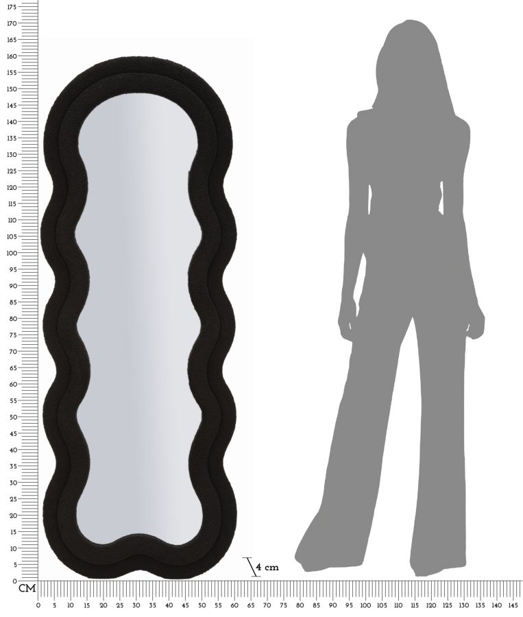 BLACK TEDDY WALL MIRROR CM 60X4X160 ( INSIDE MIRROR SIZE CM 39X137) - slika 8