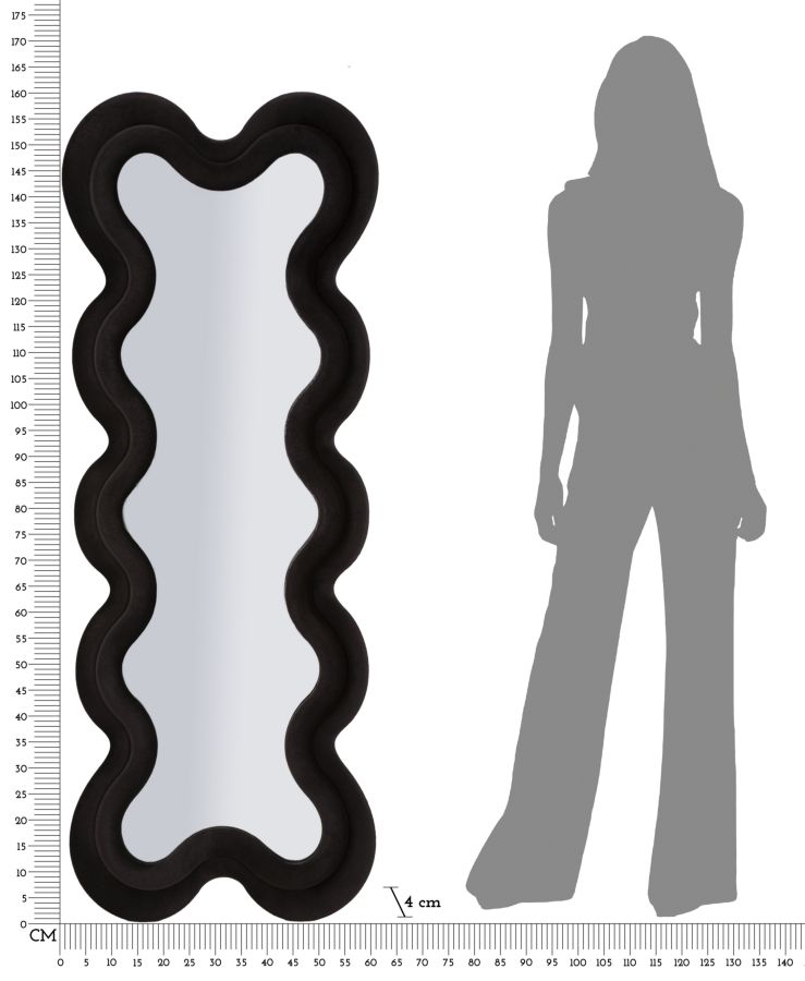 MONICA BLACK WALL MIRROR CM 58 4 160 ( INSIDE MIRROR SIZE CM 39 124) - slika 8