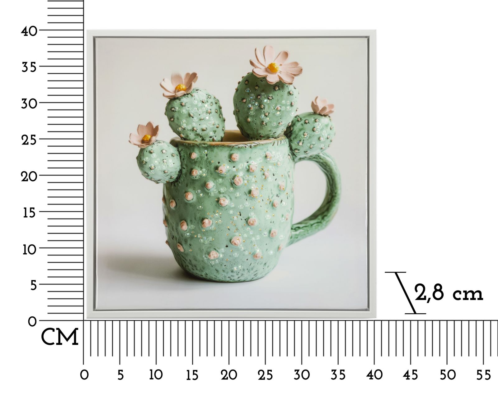 LACQUERED CANVAS PRINT WITH FRAME CACTUS JAR -C- CM 40X2,8X40 - slika 6