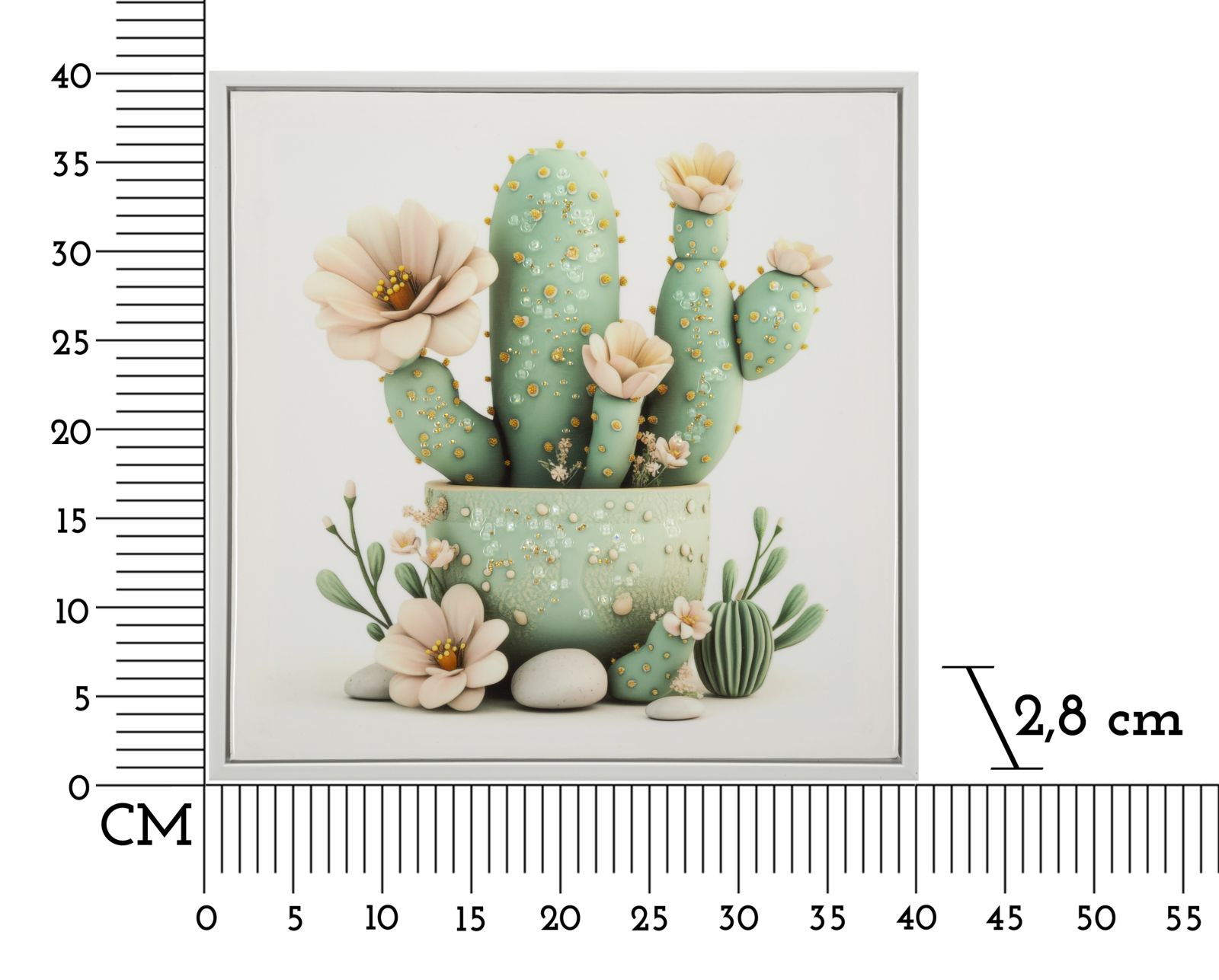 LACQUERED CANVAS PRINT WITH FRAME CACTUS JAR -D- CM 40X2,8X40 - slika 6