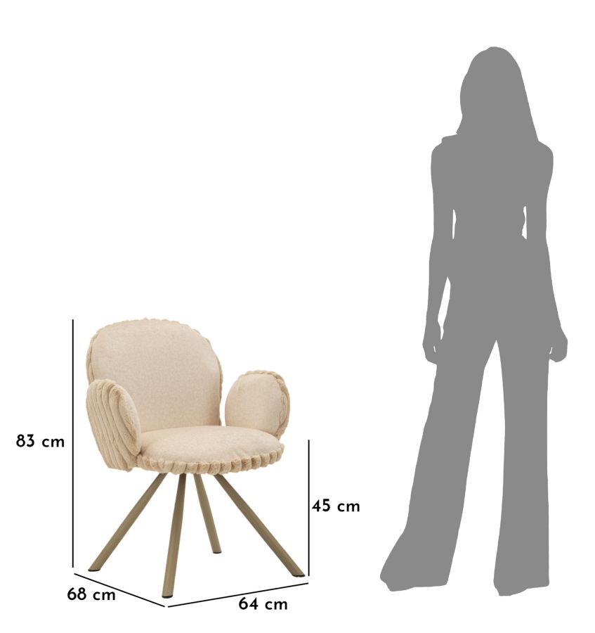 CHAIR STOCKHOLM -B-CREAM SET 2 PCS CM 64X68X83 (SEAT HEIGHT CM 45) - slika 11