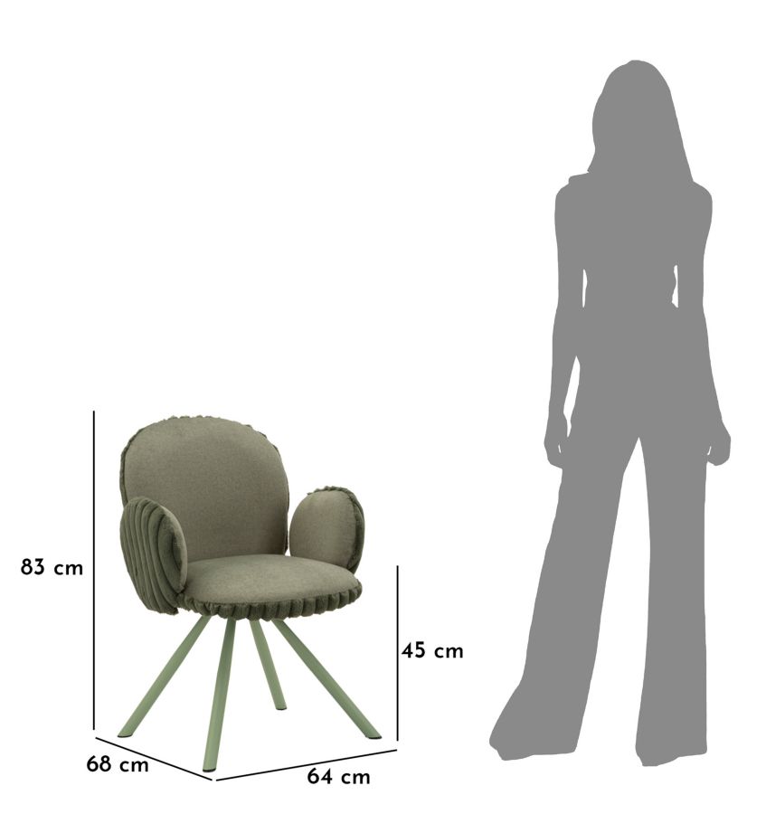 CHAIR STOCKHOLM -B- GREEN SET 2 PCS CM 64X68X83 (SEAT HEIGHT CM 45) - slika 11