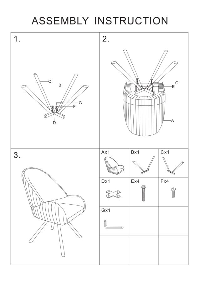 CHAIR STOCKHOLM -B-CREAM SET 2 PCS CM 64X68X83 (SEAT HEIGHT CM 45) - slika 12