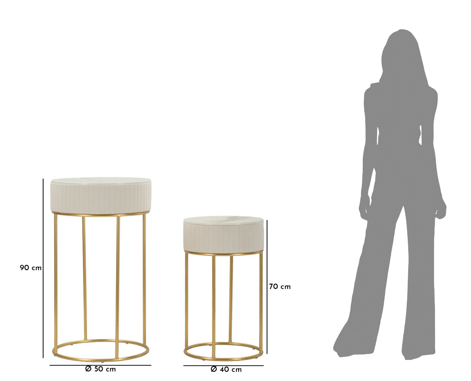 HIGH TABLES WEDDING ROUND SET 2 PCS CM Ø50X90-40X70 - slika 8